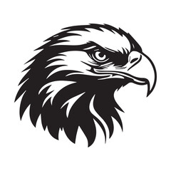 Black eagle head logo Vector Silhouette on white