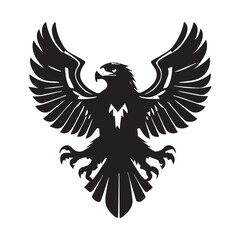 Black eagle head logo Vector Silhouette on white