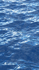 Ocean flare background by 3D rendering scene. 3D renderer of ocean waves. Rays of light on the water.