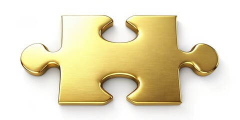 Obraz premium Abstract golden jigsaw piece missing with matching piece above
