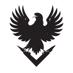Black eagle head logo Vector Silhouette on white