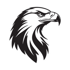 Black eagle head logo Vector Silhouette on white