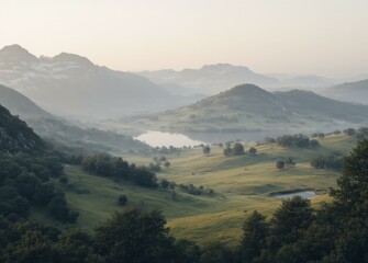 Bernese Alps Landscape with Reflections in Water