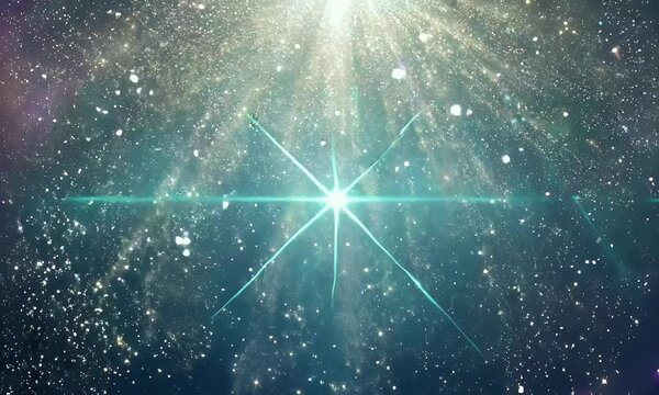 Dynamic background with cascading stardust and sparkling stars that gradually increase in brightness, adding intensity to the scene