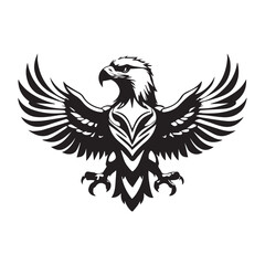 Black eagle head logo Vector Silhouette on white