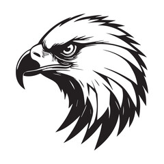 Black eagle head logo Vector Silhouette on white