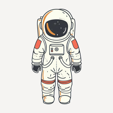 Astronaut illustration in spacesuit
