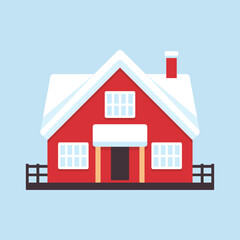 Winter Farmhouse Illustration
