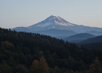 Dusk at Mount Rainier with Autumn Colors