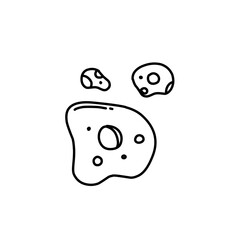 hand drawn asteroid rock