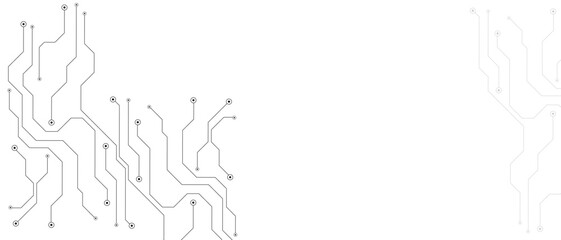 Vectors Technology black circuit diagram. High-tech connection system on a white background.