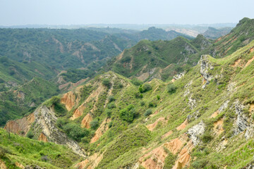 Fototapeta premium fantastic landscape scene with mountain, Mountain landscape, Rocks hills and brush fill the wilderness land, landscape scenery, beautiful big mountain views in chakwal, Panjab, Pakistan