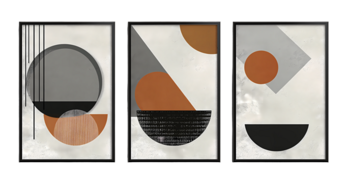 vintage texture art triptych, cover design, illustration, poster, decoration painting wallpaper