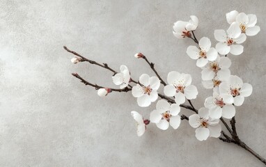 Delicate White Blossoms Branch