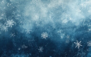 Blue Winter Snowflakes Background