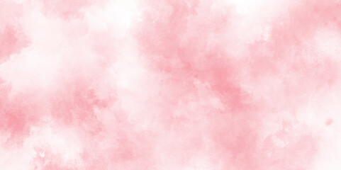 Grunge pastel and soft Pink Watercolor abstract background, soft pastel blush pink grungy watercolor paper texture, beautiful and colorful pink clouds texture with stains, pink cloud sky on art paper.