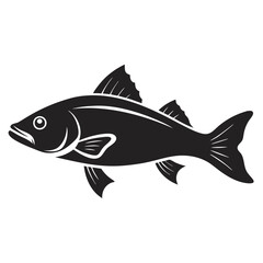 Walleye fish silhouette vector illustration