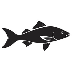 Walleye fish silhouette vector illustration