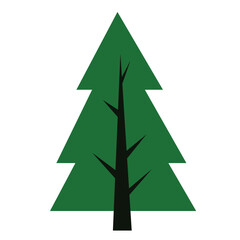 Coniferous tree icon. Simple flat style vector illustration isolated on a white background.