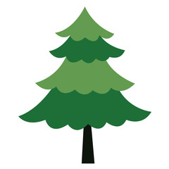 Coniferous tree icon. Simple flat style vector illustration isolated on a white background.