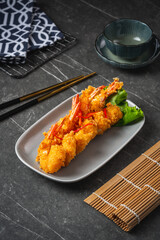 Crispy fried shrimp.Deep fry shrimp with Breadcrumbs