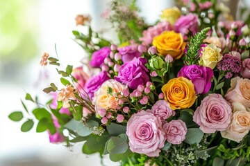 Obraz premium Assorted Flowers in a Beautiful Vase Arrangement