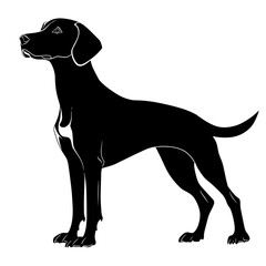 vector silhouette of a redbone coonhound