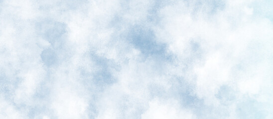 Blue clouds on the sky with soft natural cloudy stains, Watercolor painting with gradient painted cloudy blue texture, texture blue white paper background, Blue watercolor cloudy sky background.