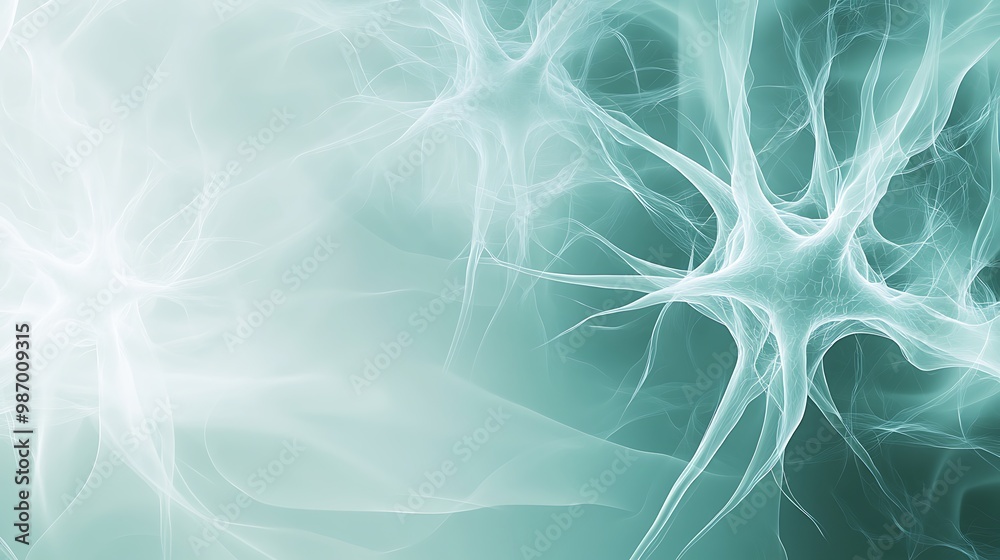 Poster Abstract blue and white background with interconnected lines resembling a neural network.