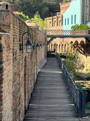 Bridge and Colorful Houses in Old Town Tbilisi