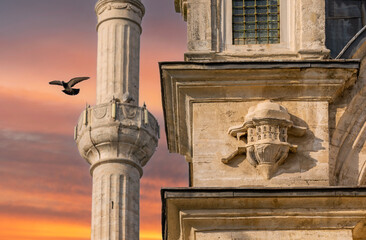 The bird house on the Buyuk Selimiye Mosque in Istanbul, Turkey