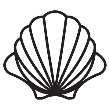recommend clip art: Seashell silhouette vector illustration on a white background
