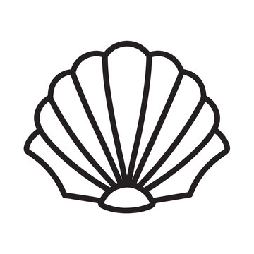 recommend clip art: Seashell silhouette vector illustration on a white background