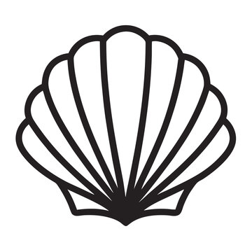 recommend clip art: Seashell silhouette vector illustration on a white background