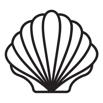 recommend clip art: Seashell silhouette vector illustration on a white background