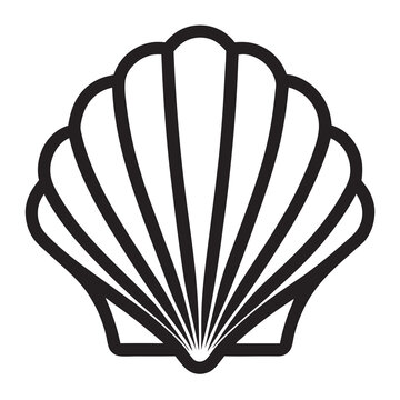 recommend clip art: Seashell silhouette vector illustration on a white background