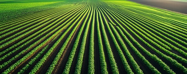 Obraz premium Rich farmland soil supporting healthy crop growth, showcasing fertility