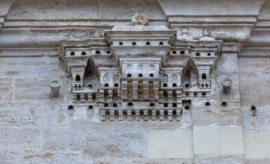The bird house on the Buyuk Selimiye Mosque in Istanbul, Turkey