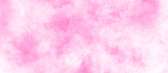 Soft pink clouds texture with white tiny clouds, Beautiful and smooth soft blurred pink texture in center with blank, Smooth and bright abstract brush stroke acrylic watercolor background.