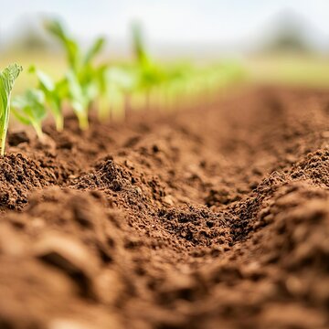 Soil enriched with organic matter being prepared for crop planting