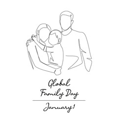 Fototapeta premium line art of Global Family Day good for Global Family Day celebrate. line art.