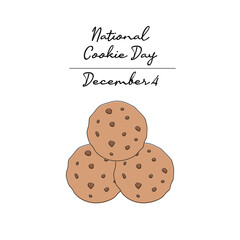 line art of National Cookie Day good for National Cookie Day celebrate. line art.
