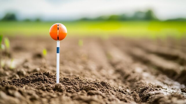 Soil sensors tracking moisture levels in farmland, promoting efficient resource use
