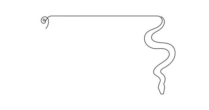 2025 year of snake one line art animation,hand drawn drawing contour motion.Holiday concept,festive New year chinese astrological horoscope,poisonous reptile serpent outline video.4k movie