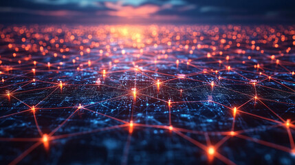 Obraz premium An image depicting the concept of social network connection through digital devices and online platforms.