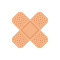 Adhesive medical plaster icon in flat style. Bandage vector illustration on isolated background. Medical sticker sign business concept.