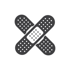 Adhesive medical plaster icon in flat style. Bandage vector illustration on isolated background. Medical sticker sign business concept.