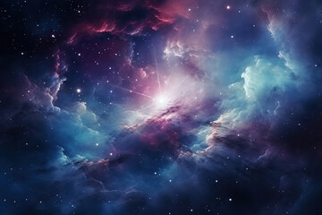 Fototapeta premium Awesome The atmosphere creates a purple nebula in the sky