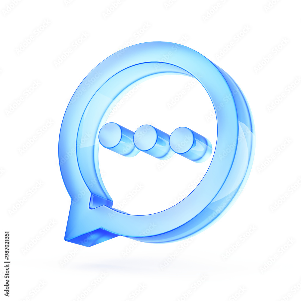 Fototapete chat icon, message symbol, speech bubble with text lines - 3d rendering