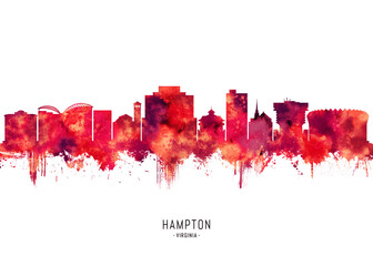 Hampton Virginia Skyline Red